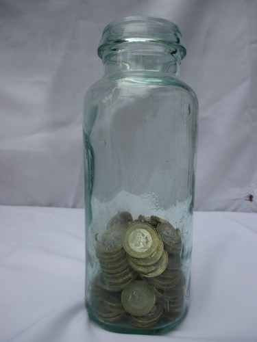 Victorian glass bottle money - victorian,