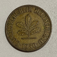 Moneta da 10 Pfennig del 1950