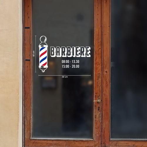 Adesivi barbiere vetrine - adesivi,