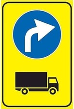 CARTELLO SEGNALETICO - preavviso direzione obbligatoria camion - segnaletica