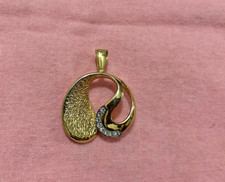 Gold Tone Pendant Signed BJC