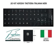 Adesivi Per Tastiera Italiana Neri Da Notebook Pc Portatili Computer Kit 20