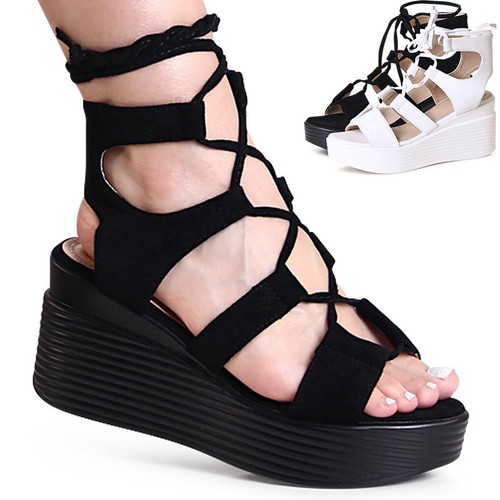 Sandali gladiatore con plateau - sandali,