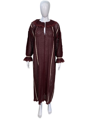Abito maxi lungo ricamato - maxi,