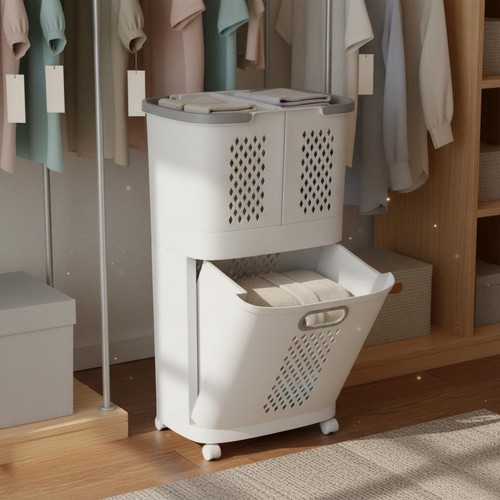 Carrello portabiancheria con - portabiancheria,