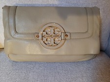 TORY BURCH Amanda Foldover Borsa a Spalla Pelle primo fiore perfetta originale