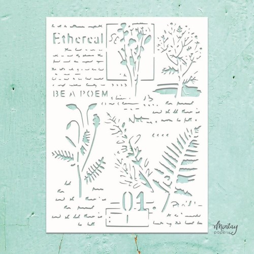 Stencil mixed fiori felce - mixed,