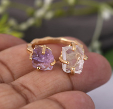 Anello doppia pietra grezza