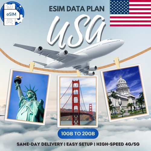 Usa esim 50gb per - usa, 30/180