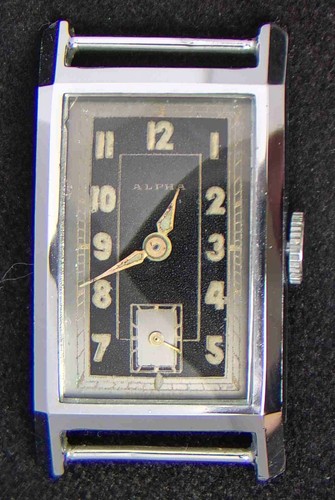 Orologio alpha black art deco - black,