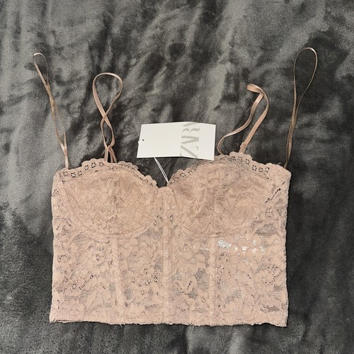 Top corsetto pizzo zara - top,