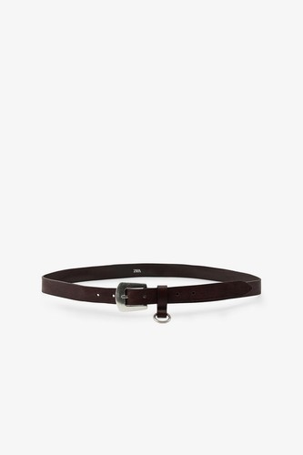 Cintura zara pelle marrone - cintura, in