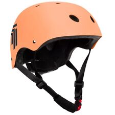 Casco Per Bambini "Nero Opaco Arancione", Skater, BMX, 52-56cm, Da Circa 6 Anni