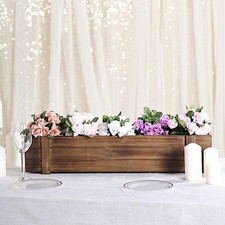 Portafiori scatola rettangolare in legno marrone scuro 30x6" centrotavola matrimonio festa