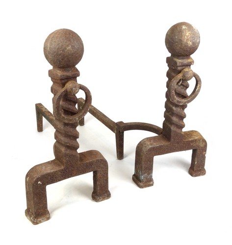 Andirons vintage ferro - in,