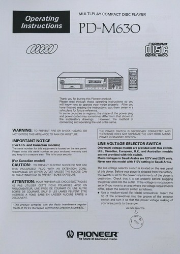 Pioneer m630 cambio - pd-m630,