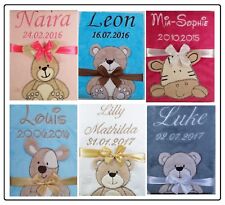BotoBaby® - Coperta neonato ricamata con nome e data ★ regalo ★ nascita ★ battesimo
