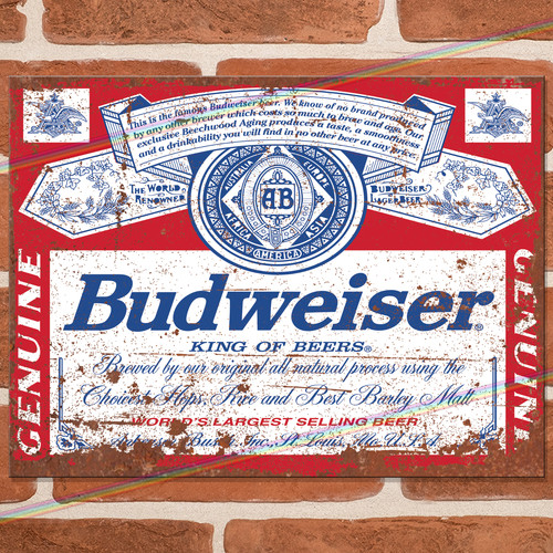 Insegna metallo budweiser - insegna,