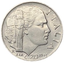 20 CENTESIMI 1941 XIX - MAGNETICA - VITTORIO EMANUELE III - ITALIA - FDC -