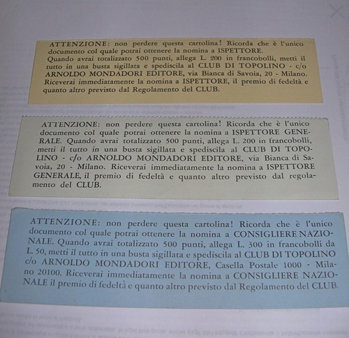 Cedole ricevute cartoline - cedole/ricevute,