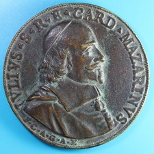 GIULIO MAZZARINO MEDAGLIA FUSA SENZA DATA IN ONORE DEL CARDINALE BRONZO qSPL