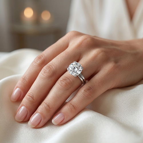 Anello con diamanti coltivati