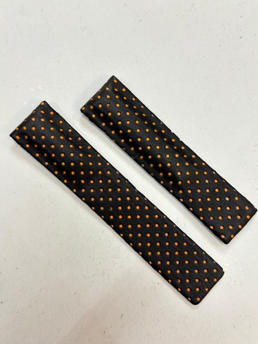 Black orange leather strap - black,