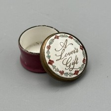 Vintage Staffordshire smalto rotondo miniatura anello snuff box regalo per un amante