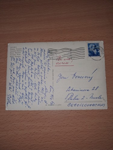 Cartolina per via aerea - per,