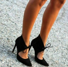 ZARA STIVALETTI NERI IN PELLE