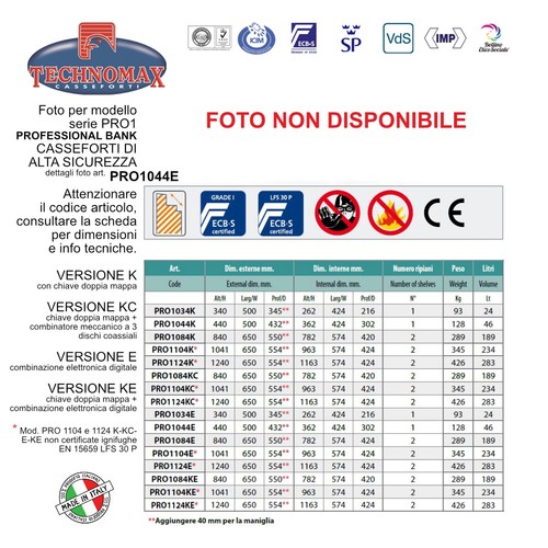 Cassaforte technomax alta - di,