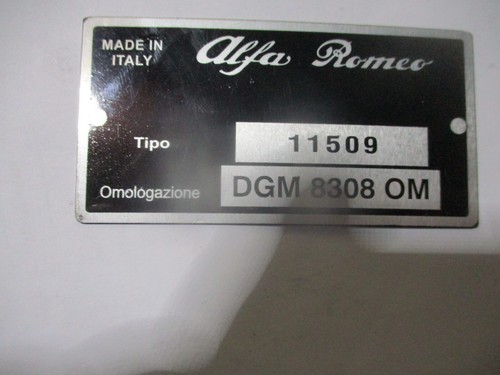 Targa alfa romeo - targa, giulia