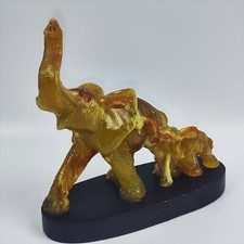 SCULTURA statua Vintage coppia Elefanti Madre e Figlio SOPRAMMOBILE IN RESINA !!