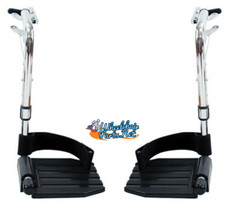 Set poggiapiedi per sedia a rotelle con spaziatura PIN da 1 3/8" e pedana in alluminio