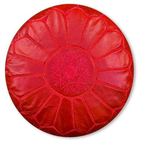 Pouf pelle marocchina rosso - in,