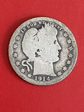 1914 US COIN 25 cents Barber