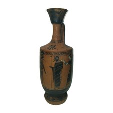 Vaso. Lekitos Riproduzione Greca Figure Nere H.cm 28