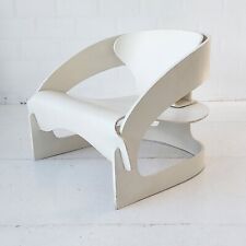EARLY 1960s JOE COLOMBO 4801 CHAIR FAUTEUIL KARTELL ITALY WHITE PLYWOOD BOIS