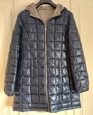 Piumino donna blu/tortora double face con cerniere NUOVO