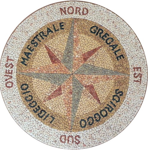 Rosa dei venti - marmo, con
