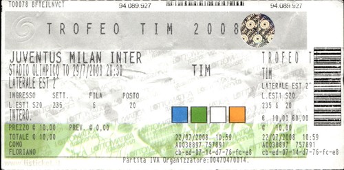 Biglietto stadio trofeo tim - trofeo,