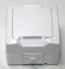 Kopp 107802006 NAUTIC Presa Contatto di Protezione 1 Presa con Coperchio Pieghevole,Bianco Artico