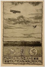 CAMPO AVIAZIONE CASCINA MALPENSA CAPRONI CARTOLINA REGIA AERONAUTICA 1a GM 1915