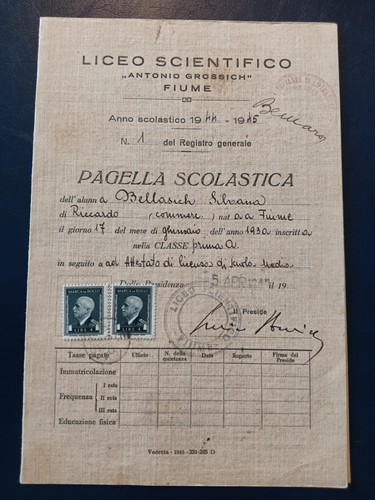 Pagella fascista fiume - fascista,