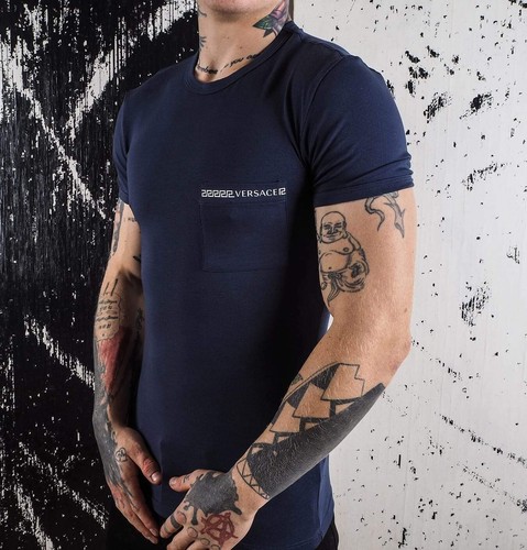 Shirt versace nera girocollo - t-shirt,