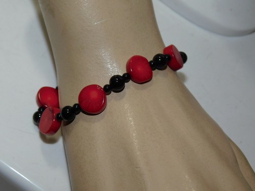Onice nera perlina colorato - nera,