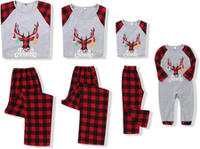 Pigiama Famiglia, Due Pezzi Stampati Top + Pantaloni Set Di Natale Famiglia Coor