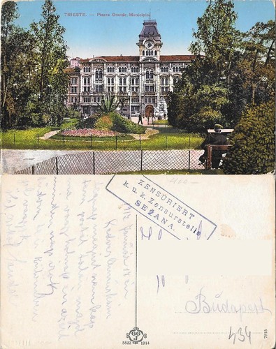 Cartolina trieste piazza - trieste.,