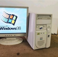 Computer Vintage 6x86Mx-Pr200 - Motherboard AT Case + Windows 98 + video Card