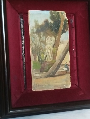 Olio cartoncino firmato e - firmato,